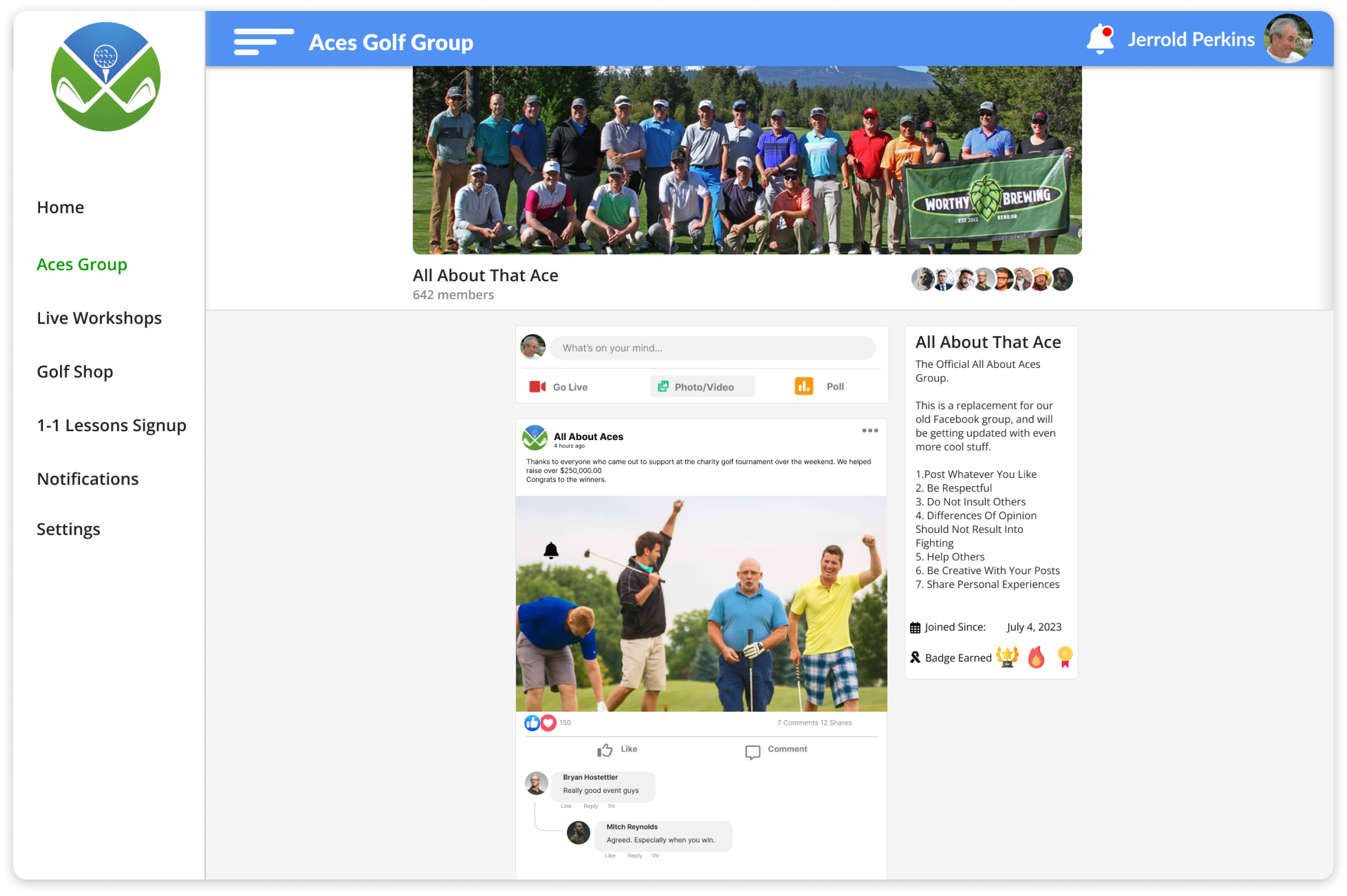 Build your own Facebook group style private community on your website.