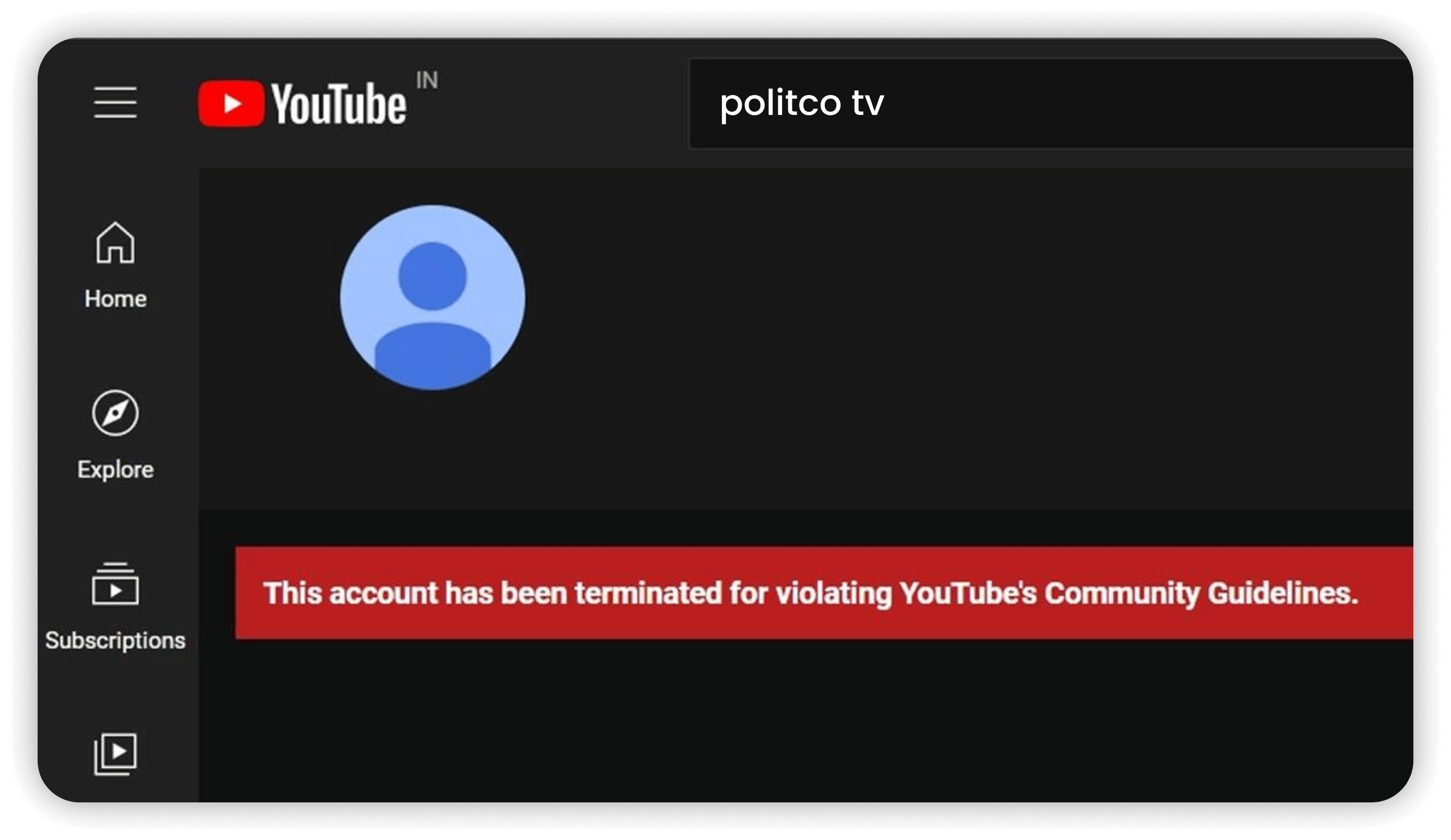 The result of high risk content on Youtube.